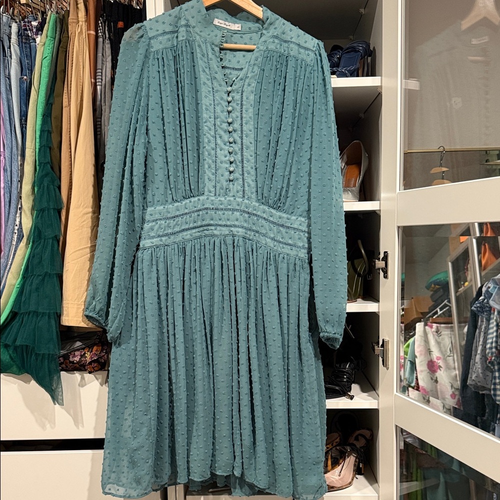 Luzia Fazzolli Teal Long Sleeve Dress